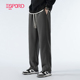 男休闲裤 深灰色运动裤 宽松中青年秋冬装 加绒重磅直筒卫裤 长裤 子潮