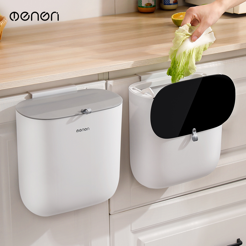 壁挂带盖垃圾桶密封防臭设计