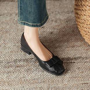 全真皮羊皮超轻便超软底小香风小皮鞋子女新款单鞋舒适百搭洋气质