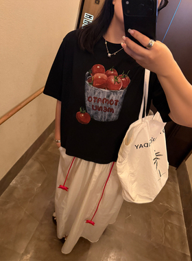 铅笔小鑫大码女装遮拜拜肉懒人宽松休闲趣味印花T恤短袖