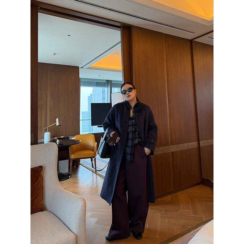 铅笔小鑫大码女装 简约高腰 气场拉满 保暖薄绒 显瘦复古直筒裤