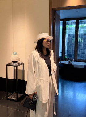 现货！铅笔小鑫大码女装 慵懒松弛百搭CPV领外套+阔腿裤套装