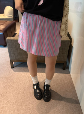 铅笔小鑫大码女装多巴胺彩色条纹减龄显瘦大码半身裙