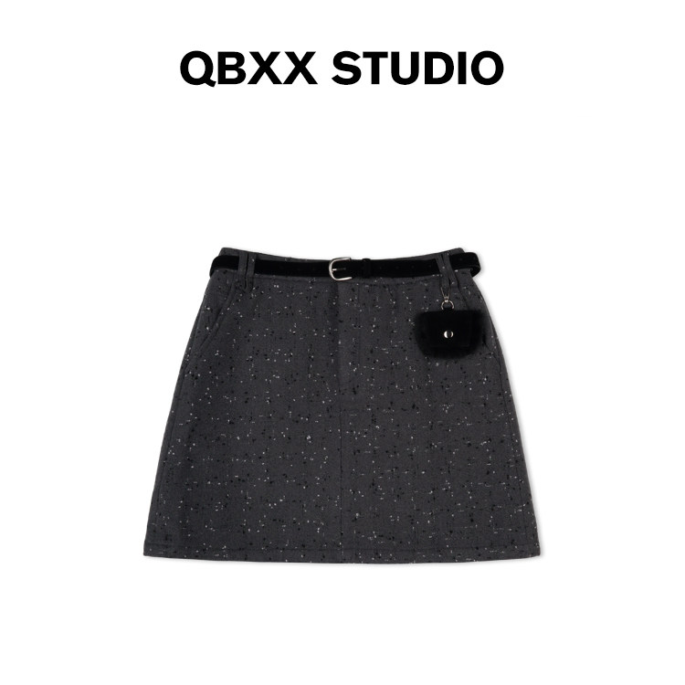 铅笔小鑫大码女装 简约高腰复古毛呢百搭半身裙配皮带挂饰,女装/女士精品,大码半身裙,淘宝优惠券,粉丝福利购,淘宝优惠卷