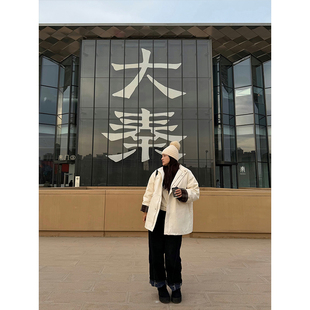 铅笔小鑫大码女装撞色格纹里布干练立领保暖羽绒服外套