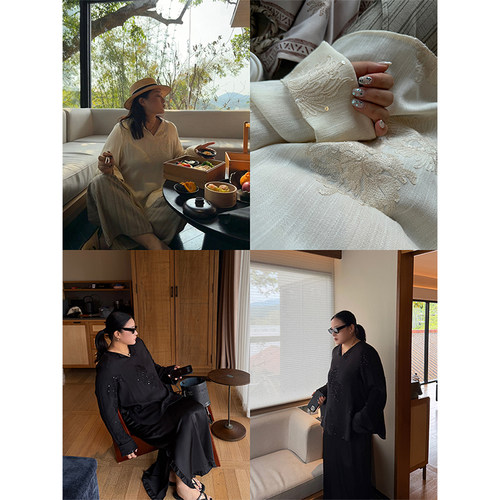 铅笔小鑫大码女装重工高级感吸睛亮片高品刺绣衬衫