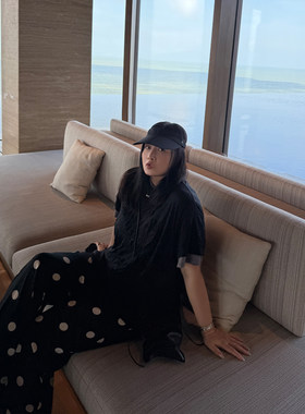 铅笔小鑫大码女装松弛透气休闲垂感褶皱撞色假两件T恤