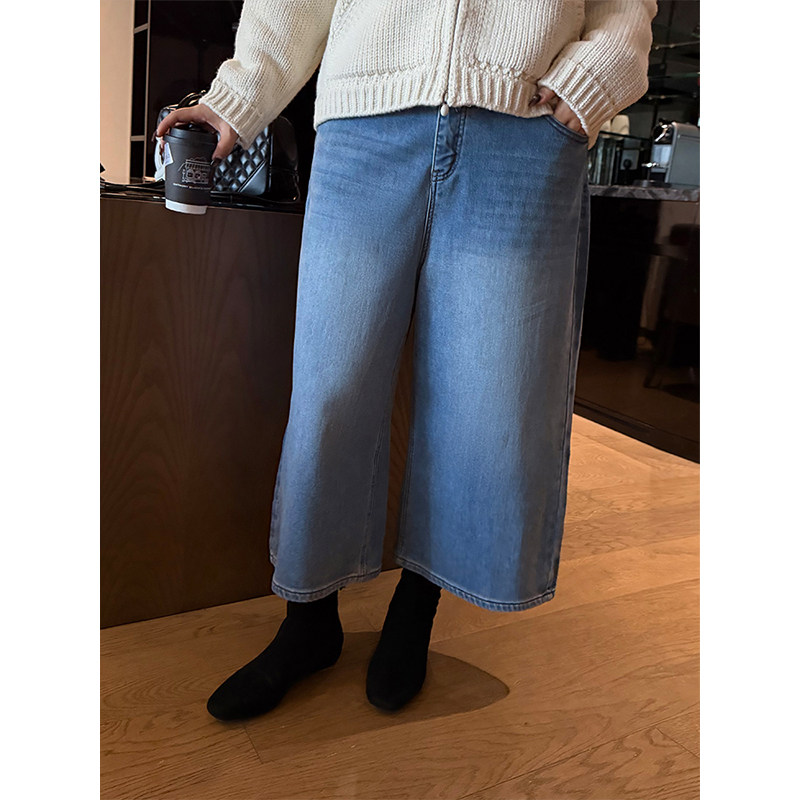 铅笔小鑫大码女装复古高腰直筒阔腿宽松八分大码牛仔裤,女装/女士精品,大码裤装,淘宝优惠券,粉丝福利购,淘宝优惠卷