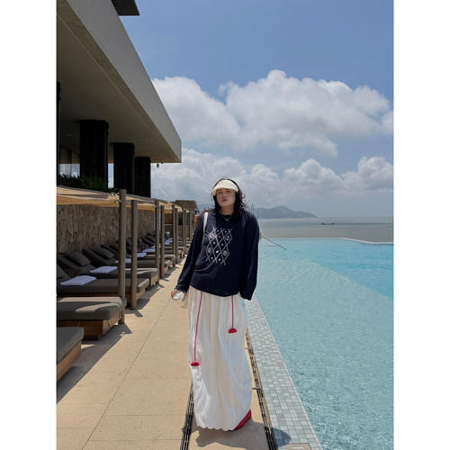 铅笔小鑫大码女装氧气灵动宽松遮胯高腰显瘦半身裙+腰绳
