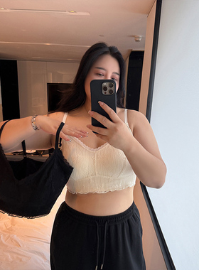 铅笔小鑫大码女装自带胸垫摆脱束缚吸睛蕾丝美背吊带