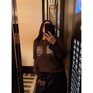 宽松慵懒 铅笔小鑫大码 街头 美式 图腾印花T恤 女装