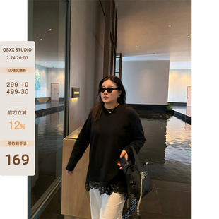 铅笔小鑫【24日20:00 88折】打破沉闷重工蕾丝拼接复古长袖T恤