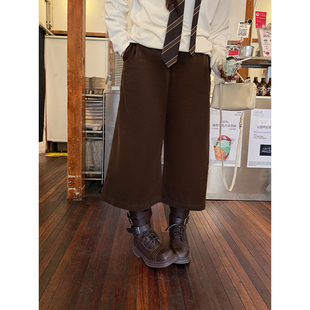 显瘦八分阔腿裤 铅笔小鑫大码 复古灯芯绒 休闲宽松 女装