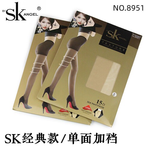 SK夏季超薄脚尖透明加裆丝袜