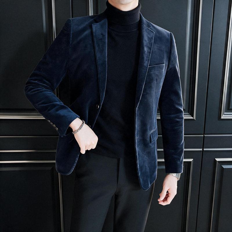 青年商务秋季休闲西服复古纯棉男士修身灯芯绒西装ZX7802P180,男装西服套装,电商D225