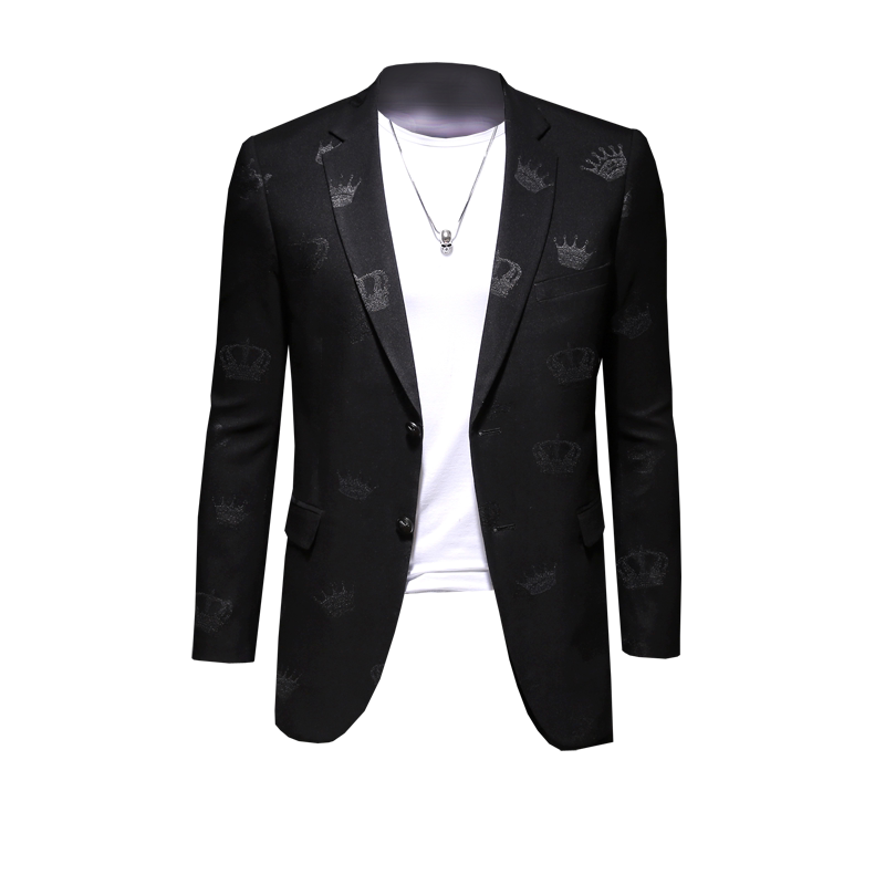 男士商务休闲西服刺绣修身秋季青年西服外套假模图787P165,男装西服,电商D225