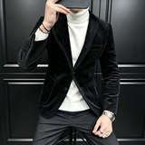 男士灯芯绒西装纯棉厚款粗条纹西服男XZ789P180268，男装西服套装，电商D225