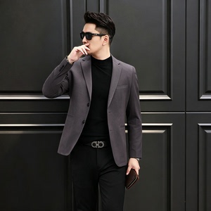 新款秋冬新款西服 休闲复古天丝棉西装男XZ2501P165图片