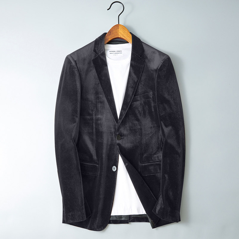 2026春季新款男士西装金丝绒西服男上衣外套6801P175,男装西服套装,电商D225