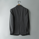 新款秋冬新款男士西装加厚休闲格子戗驳领双排扣西服外套2502P175，男装西服，电商D225