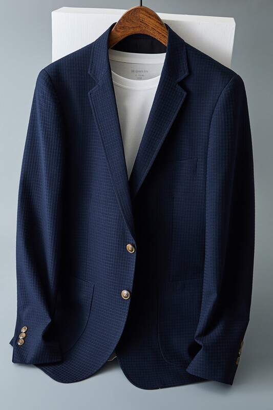 2024春秋新款男士西装格子休闲西服青年外套便西7817P145225,男装西服套装,电商D225