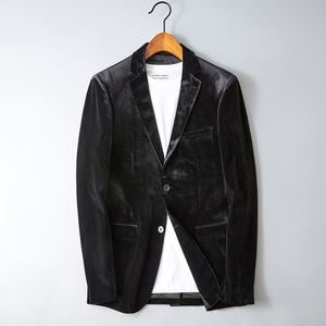 2021金丝绒小西装男士商务休闲西服6801P180,西柚妆服装搭配图片