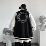 23春季港风时尚拼接拼色排扣棒球服设计感印花夹克JK877P65控88，男装夹克，电商A247