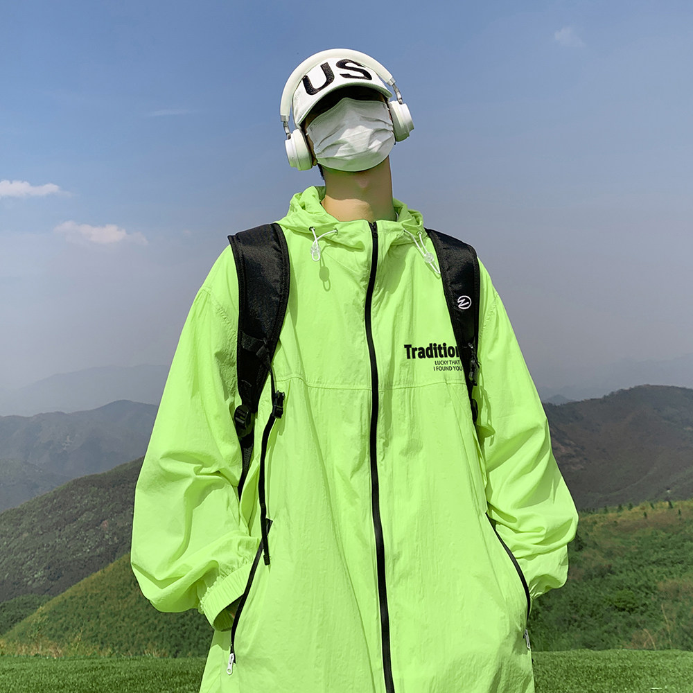 夏季潮流连帽情侣宽松薄款防晒衣户外外套F161特批P55控88,男装防晒衣,电商A247