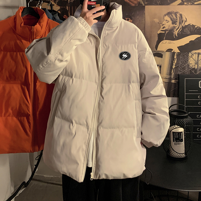 Winter trend loose and thick printed warm cotton jacket stand collar cotton coat