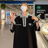 港风23新款夏季时尚百搭翻领半拉链印花短袖T恤DT3208P45控68，男装Polo衫，电商A247