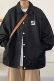 港风23春季新款ins时尚潮流字母印花教练服夹克外套JK318P50控78，男装夹克，电商A247