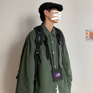 ！23春季时尚潮流宽松日系工装衬衣翻领长袖衬衫 S08 P35控58图片