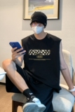 夏季潮流无袖T恤短裤休闲运动背心套装TZ212特批P45控68，男装T恤，电商A247
