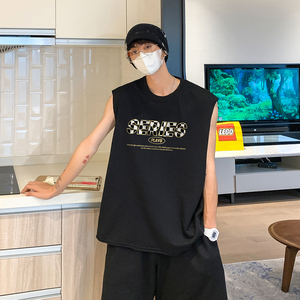 夏季潮流字母印花无袖T恤短裤休闲运动背心套装 TZ212特批P45控68图片