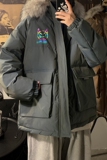 港风冬镭射印花大毛领棉衣棉袄渐变羽绒棉外套MY2036P135控168，男装棉衣，电商A247