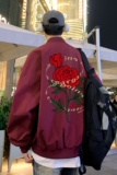 港风24春季立领潮流印花复古情侣夹克外套F366P65控88，男装夹克，电商A247