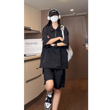 抖音夏季防水速干翻领拉链短袖T恤短裤套装TZ1420特批P65控108，男装休闲套装，电商A247