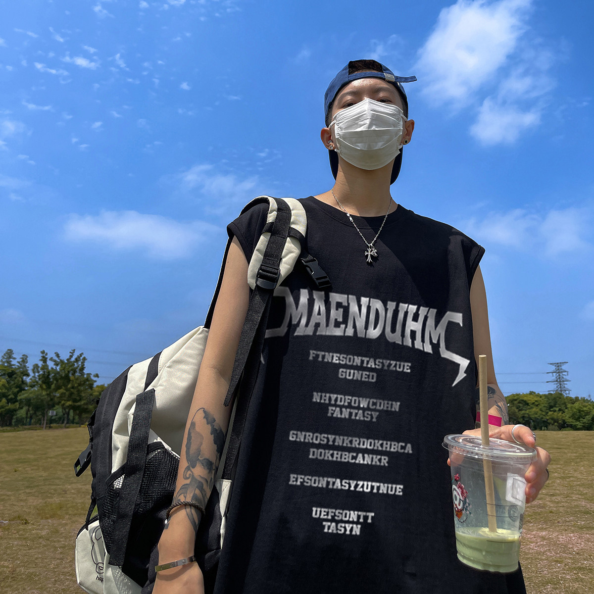 夏季潮流字母印花无袖T恤宽松汗背心DT508P25控38,男装背心/马甲,电商A247