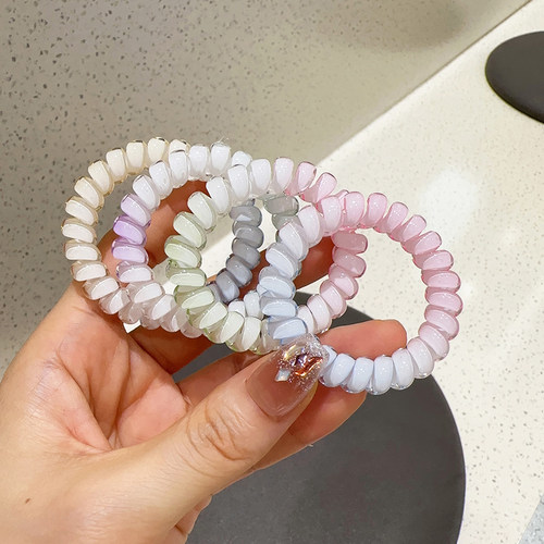 彩色电话线发圈女高级感韩系发饰