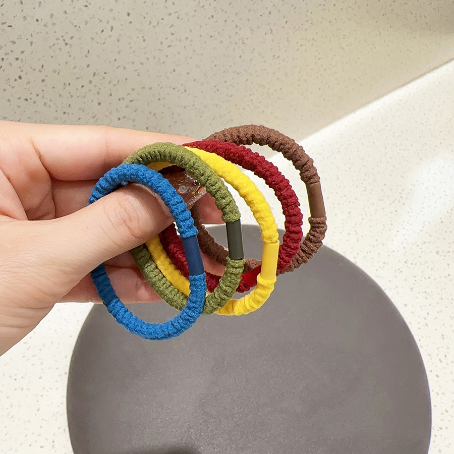 弹力多巴胺彩色皮筋扎高马尾发圈