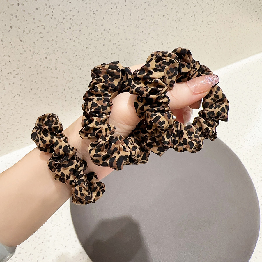 韩版气质高级感豹纹小肠圈扎头发圈低马尾发绳皮筋女弹力头绳发饰