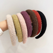 毛绒发箍女秋冬高级感2023年新款 高颅顶压发洗脸发卡头饰宽边头箍