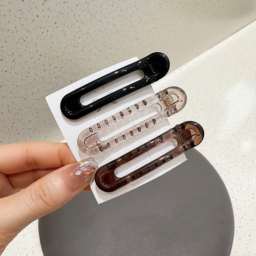 气质简约透明亚克力侧边发夹发饰
