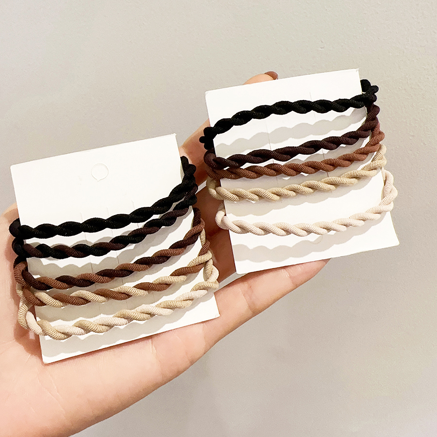 麻花咖色头绳扎马尾皮筋耐用