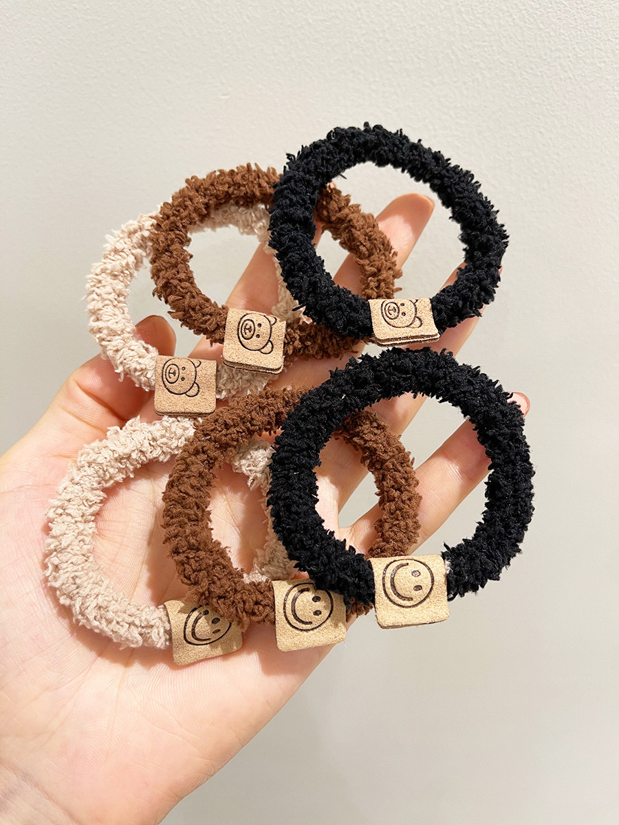 发圈笑脸可爱小熊女扎高马尾