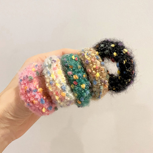 彩色可爱加粗毛线发圈发绳