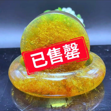 【李氏珠宝】精品57圈17.8宽花珀手镯天然缅甸琥珀