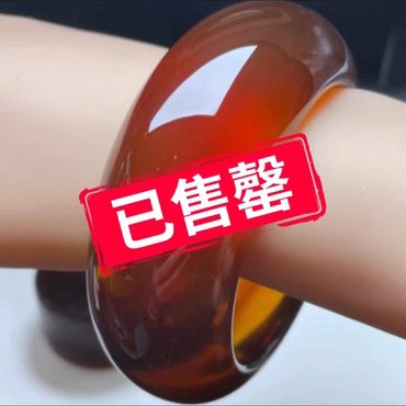 【李氏珠宝】馆藏级60圈29.5宽玻璃种血珀手镯无瑕疵