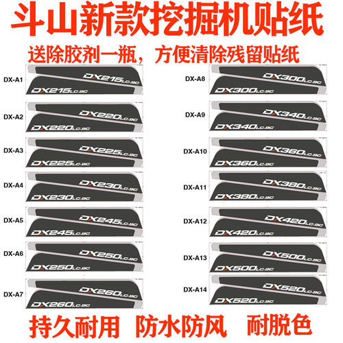 斗山挖机贴纸车身贴纸全车贴纸