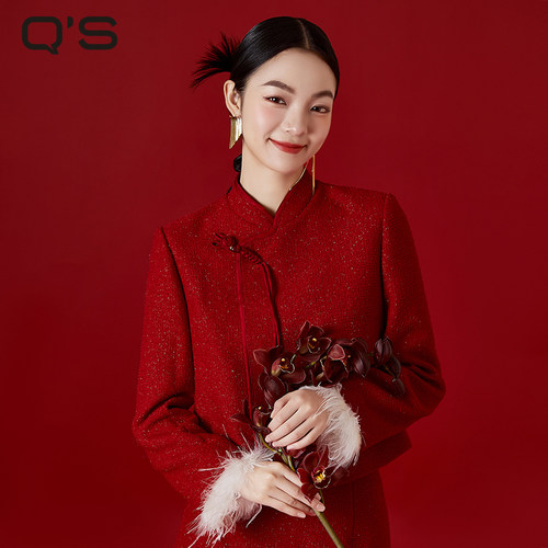 QS秸熙轻国风立领短外套